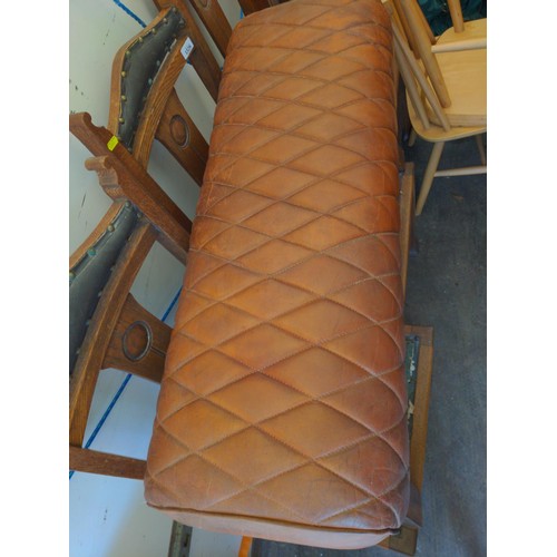 1327 - Leather foot stool/stool 87 x 32 x  47cm ideal for project!