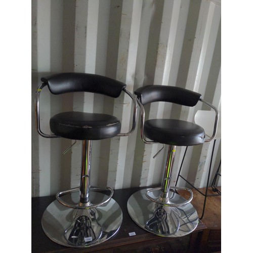 1346 - 2 x chrome bar stools