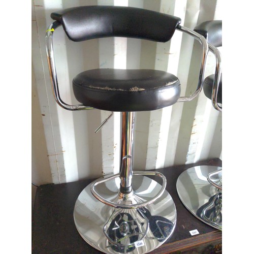 1346 - 2 x chrome bar stools