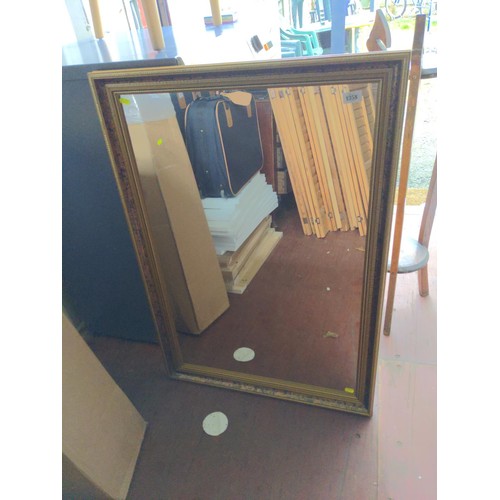 1358 - Modern mirror with gold coloured frame 70 x 101cm 