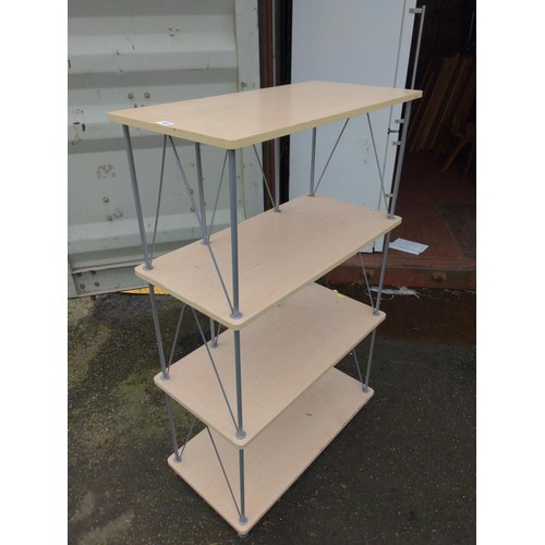 1360 - Modern 4 shelf unit with metal frame 80 x 40 x 127cm