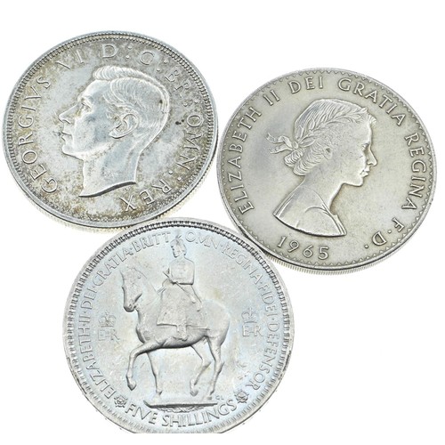 359 - George VI 1937 crown, together with two cupro-nickel commemorative crowns