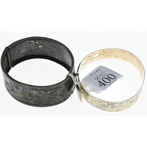 400 - Two silver bracelets, gross weight 35.7 grams