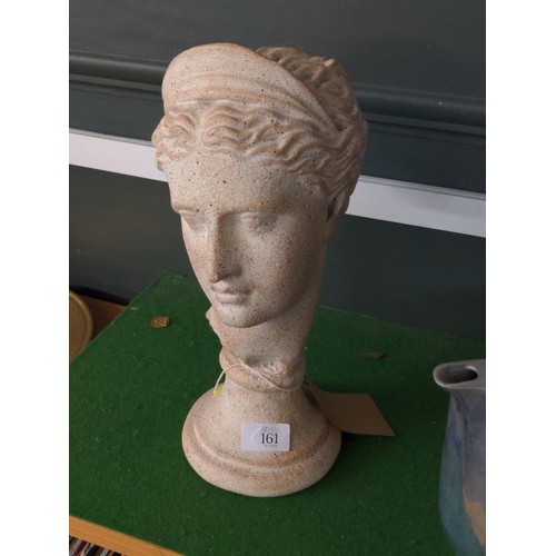 161 - Roman style plaster bust signed 1984 H 35cm