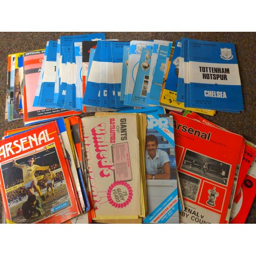 175 - Vintage football programmes from 60s onwards, inc Tottenham hotspur, Man utd, Arsenal etc