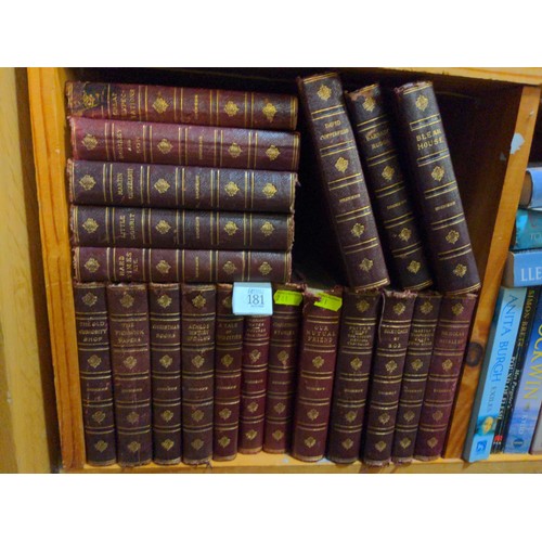 181 - Complete Cruikshank editions of classic literature, leatherbound