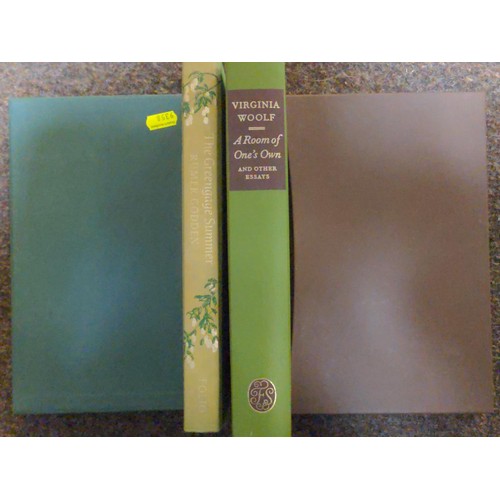 184 - Folio Society Virginia Woolf, A room of ones own and other essays plus, The Greenguage Summer by Rum... 