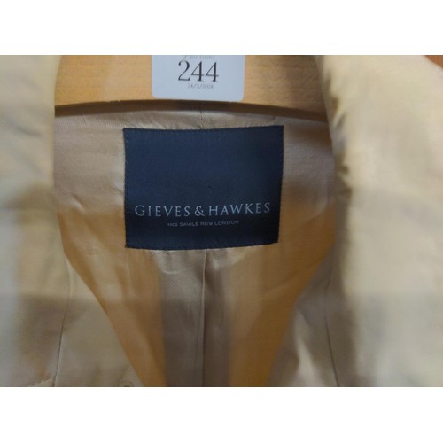 244 - Gieves & Hawkes Saville Row cream / beige raincoat, size 42R, outer shell 95% cotton with 5% pol... 