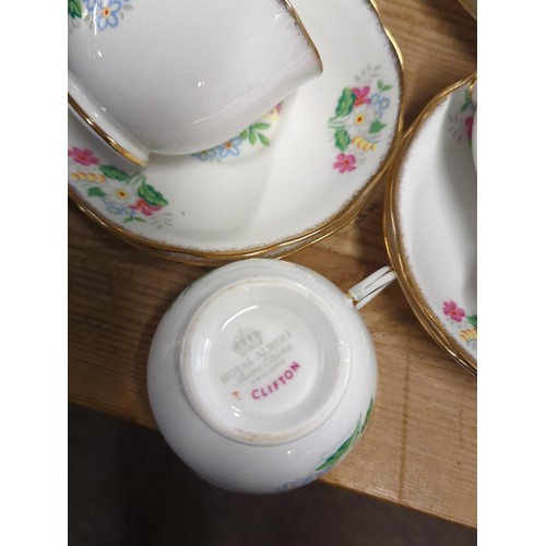 256 - Royal Albert Clifton tea ware inc, cake plates, cups, saucers etc..,