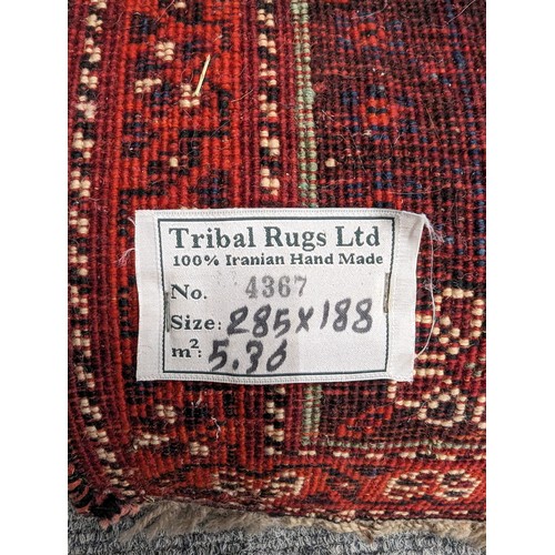 458 - Persian hand made 100% wool pile rug 293 cm long by186 cm wide approx