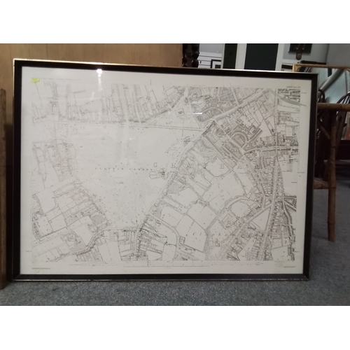 132 - Two framed ordnance survey maps of Clapham Common in the Coumty of Surrey.