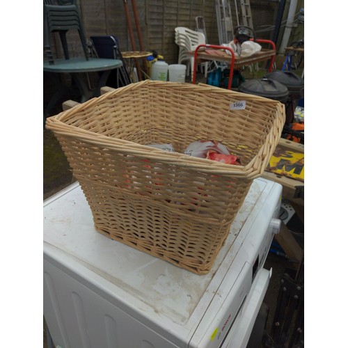 1366 - small Basket with some empty jam jars and lids 