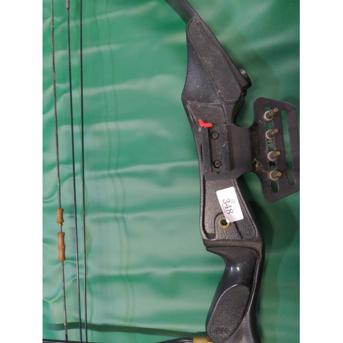 348 - Graphite compound bow, bolts and bag