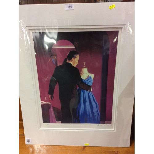 106 - Mounted Jack Vettriano signed ltd. ed. print 215/295 titled Alter of Memory. With certificate of aut... 