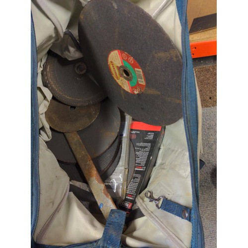 1254 - Bag of tools Inc large Bosch Angle grinder/disk cutter, Parkside angle cutter Etc..