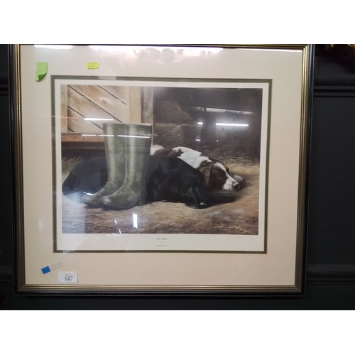 147 - Dog Tired by Nigel Hemming signed Ltd edition 282/600 (60 x 52) cm