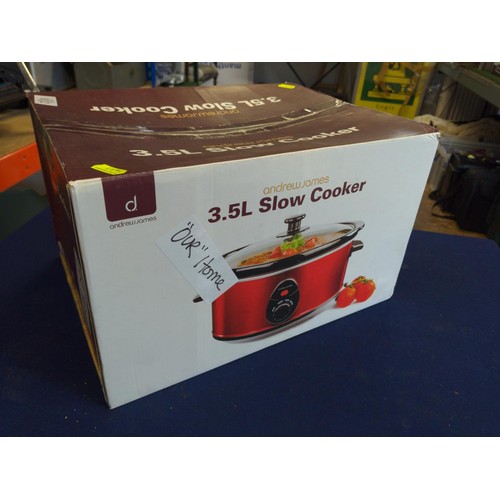 1012 - Andrew James 3.5litre slow cooker, new in box