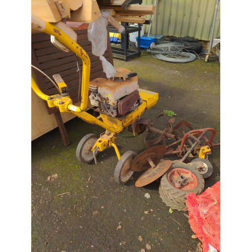 1235 - Mountfield petrol rotovator with spare wheels, cutting discs & other attachments.  Working ... 