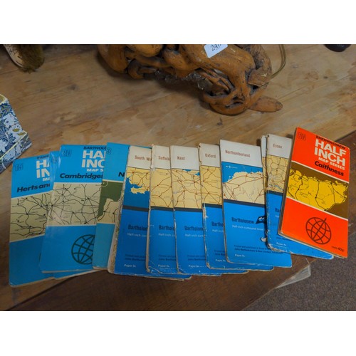 204 - Box of approx 33 OS maps, Scotland, Kent, S Wales etc