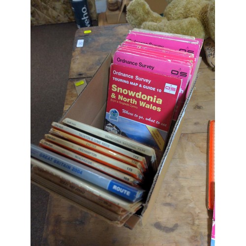 205 - Box of approx 30 OS maps, Bournemouth, Taunton & Lyme Regis, Okehampton etc