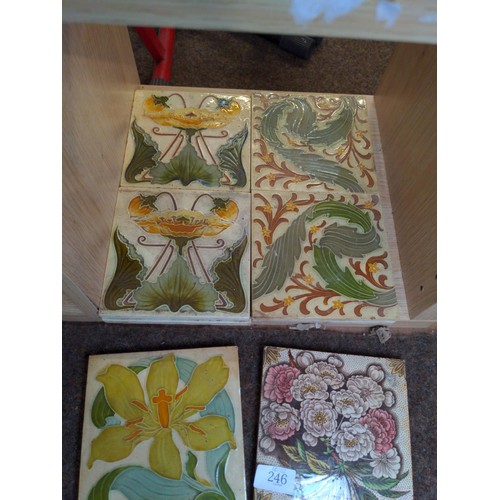 246 - 15 various vintage ceramic tiles