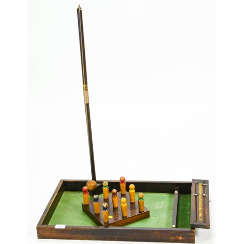 20 - The GI Stanhope Games Industry bar skittles game with scoreboard, skittles and ball, board 60 x 39cm