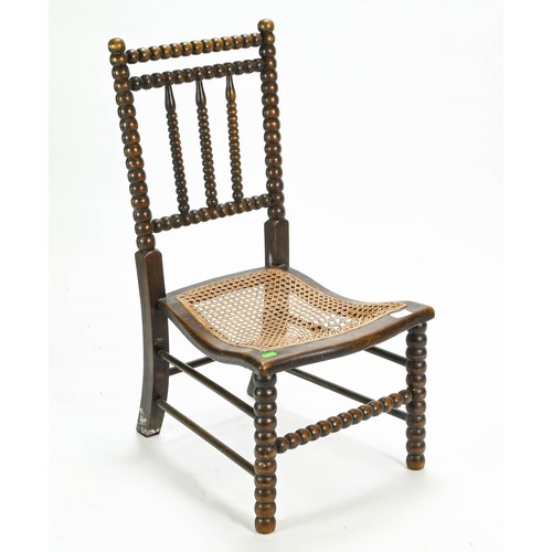 26 - Hall chair with bobbin turned frame and cane seat (AF), seat height 33cm
