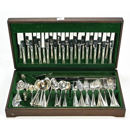 94 - George Butler Cavendish Sheffield wooden canteen of cutlery, 12 place setting,  cannot guarante... 