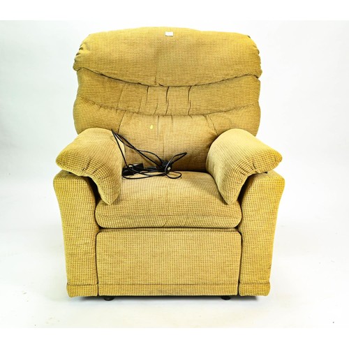 98 - Electric reclining chair in sand coloured upholstery, seat height 48cm