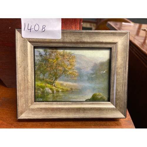 140B - Charity Lot-  Geoffrey Vaughn A.R.M.S Oil miniature titled 'Once Sylvan Wye'.
