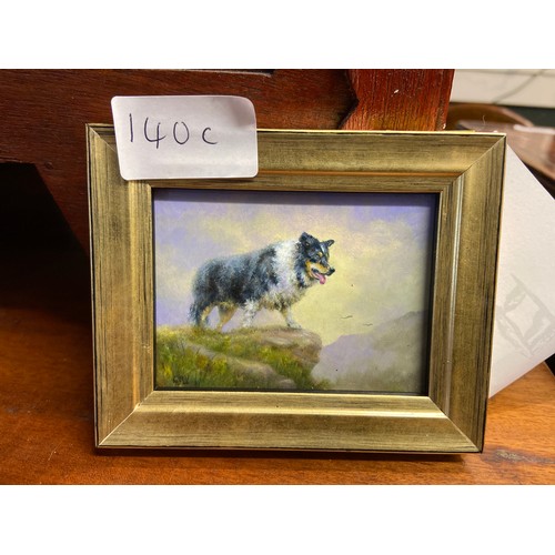 140C - Charity Lot-  Geoffrey Vaughn A.R.M.S Oil miniature titled 'On Cats Back Ridge''.