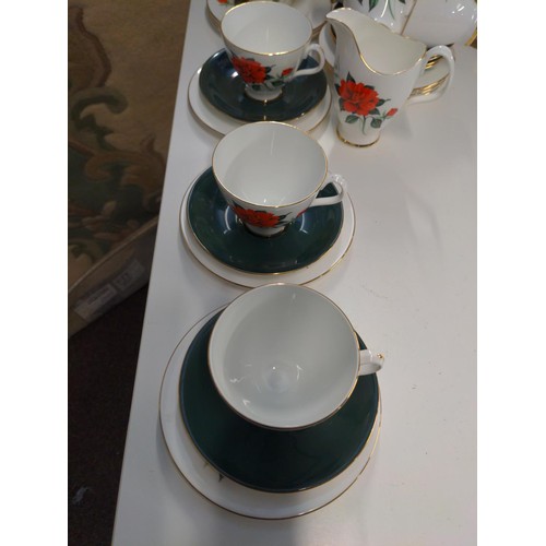 278 - Royal Albert Tahiti part tea set: 7 cups & saucers, 10 side plates, bowl, jug and teapot missing... 