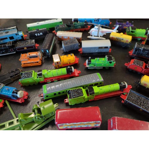 119 - Red crate containing die-cast vehicles, inc. Thomas the Tank Engine