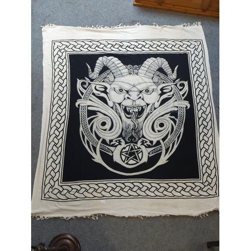 122 - Black and white celtic style throw