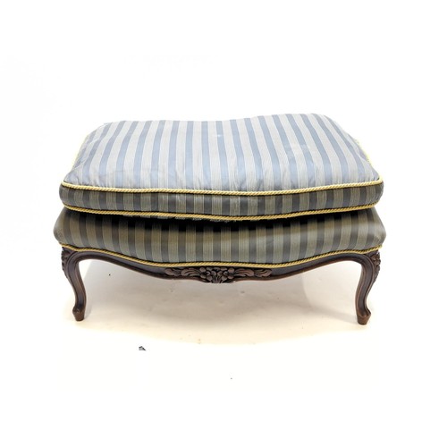 83 - Large upholstered footstool with matching top cushion  W90 x D62 x H50cm