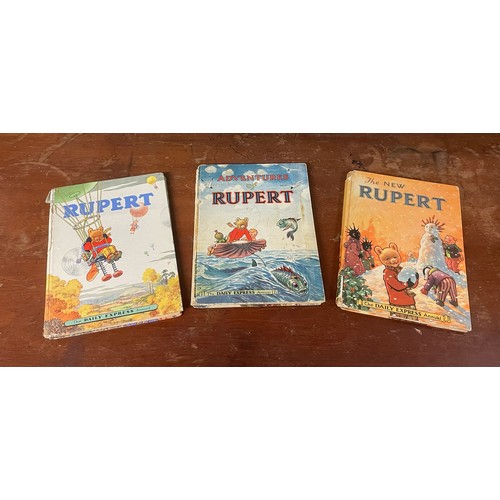 37A - 3 x 1950's Rupert Bear Daily Express Annuals, The New Rupert, Adventures of Rupert & Rupert