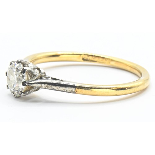 117 - 18ct gold and diamond ring, estimated 0.50 carat. Size N. Diamond diameter 5.2mm. Diameter. Size N. ... 