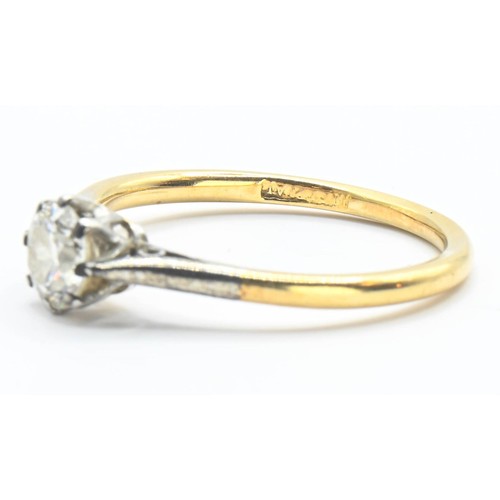 117 - 18ct gold and diamond ring, estimated 0.50 carat. Size N. Diamond diameter 5.2mm. Diameter. Size N. ... 