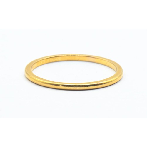 75 - 22ct gold band. size N weight 1.49g