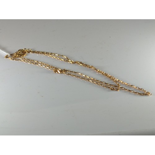 100 - 9ct gold rectangular cable link neck chain, 610mm, 4.37 grams