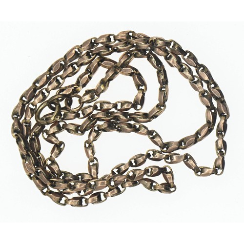 104 - 9ct gold box link chain, length 440mm. Gross weight 5.08g