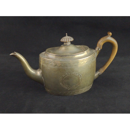 337 - Late Victorian silver bachelor's teapot, Henry Stratford, London 1892, with wooden handle and knop, ... 