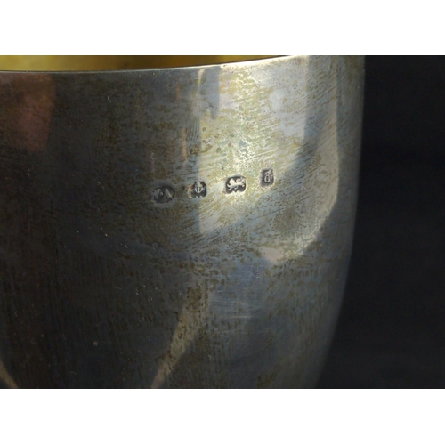 343 - Local Interest - Edwardian silver presentation goblet, maker's mark W.A, Birmingham 1903, inscribed ... 