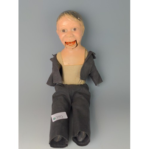 395 - 1930s Charlie McCarthy ventriloquist dummy by 'The Reliable Doll Co.' Canada. With opening mouth