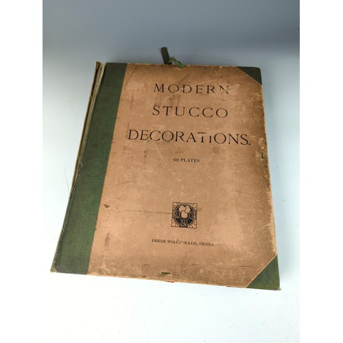 441 - Modern Stucco Decoration. An undated circa 1900 graphic design book from the Art Nouveau period, loo... 