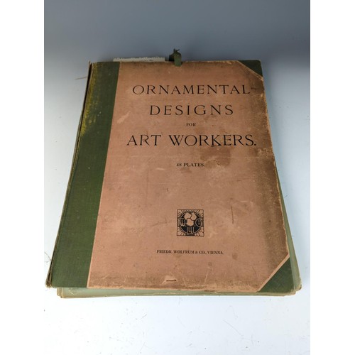 442 - Ornamental Designs for Art Workers. An undated circa 1900 graphic design book from the Art Nouveau p... 