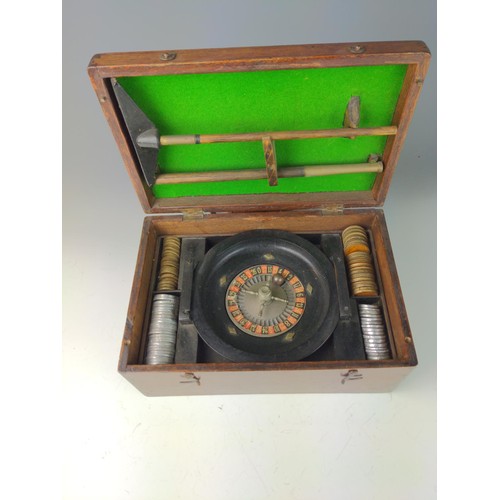 407 - Monte Carlo Rally 1911 cased roulette set W30 D20 H14cm 