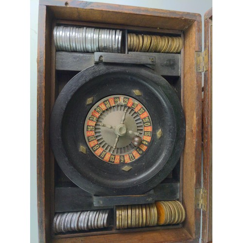 407 - Monte Carlo Rally 1911 cased roulette set W30 D20 H14cm 