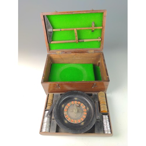 407 - Monte Carlo Rally 1911 cased roulette set W30 D20 H14cm 