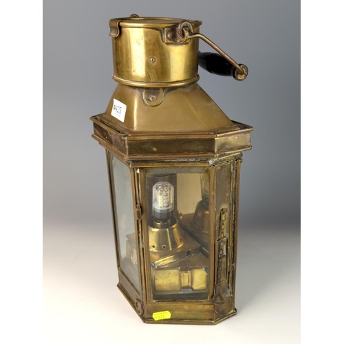 425 - Converted maritime signal lantern with 12 volt electric point for operation W21 D15 H41cm